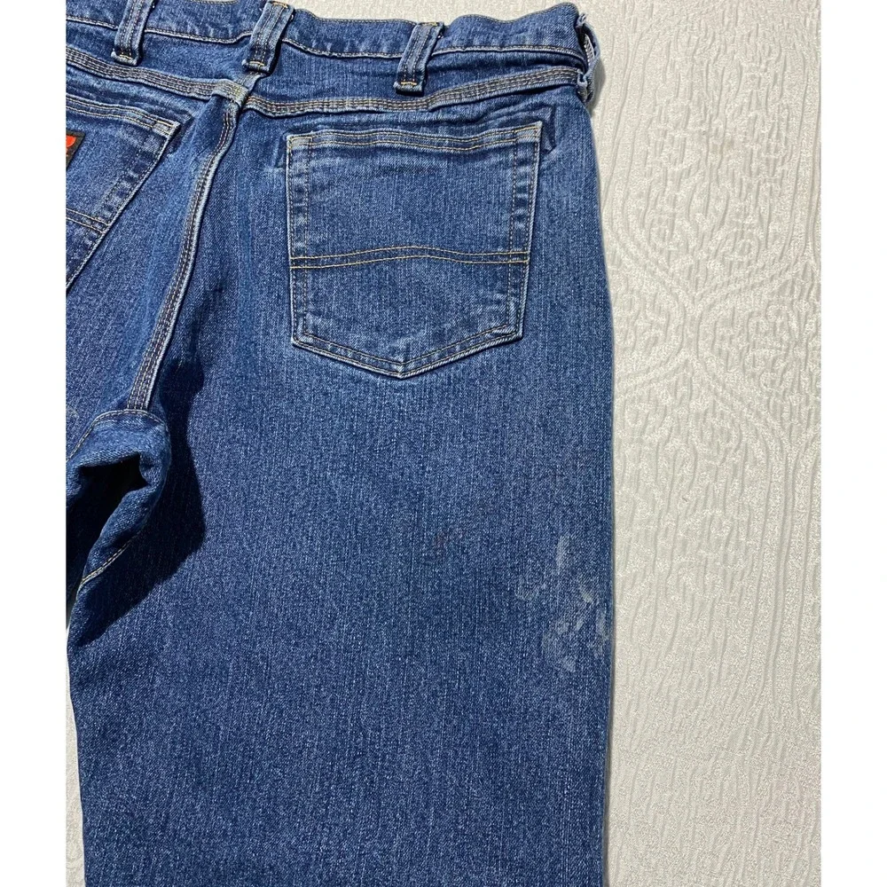 Wrangler Riggs Workwear Carpenter Jeans Mens 34x32‎ Dark Wash Glue Splatter